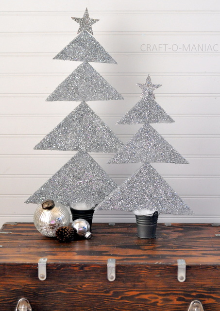 DIY~ Styrofoam Glittered Christmas Trees - 700 N COTTAGE